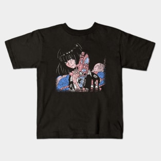 Anime Girl with Water Gun Kids T-Shirt